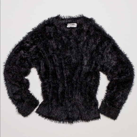 Revolve One Teaspoon Sugarloaf Fuzzy Crop Knit Sweater Black Size S NWT - Picture 9 of 16